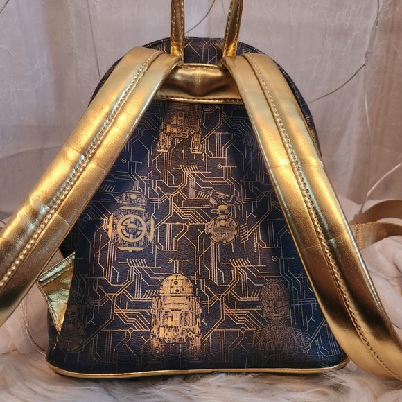 Loungefly Droid Depot Disney Star Wars C3PO and R2D2 backpack - Picture 2 of 5